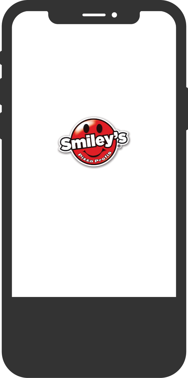 Generisches Mobilgerät mit Smiley's Logo auf dem Bildschirm